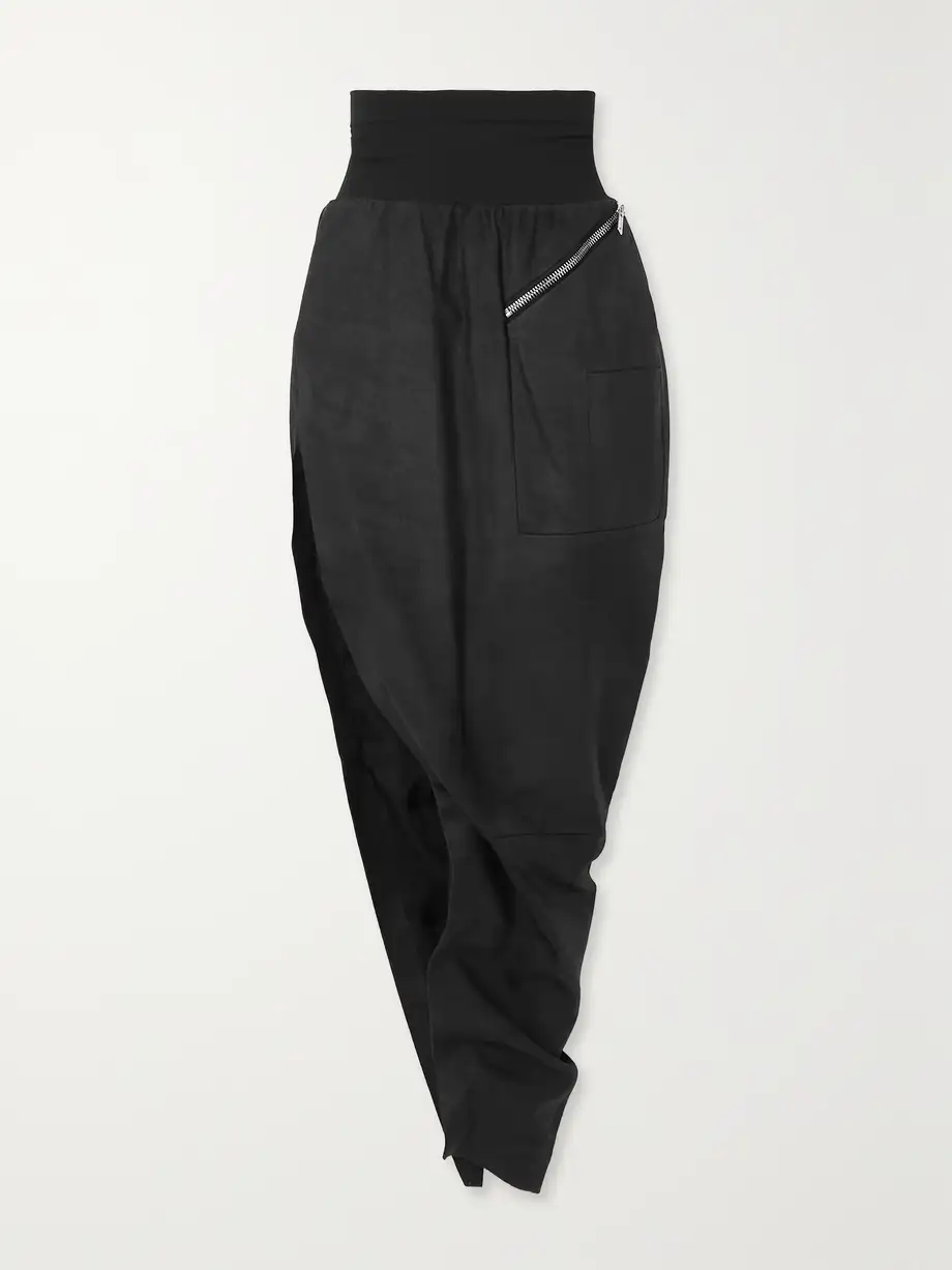 Rick Owens - Asymmetric Leather Maxi Skirt - Black Cover