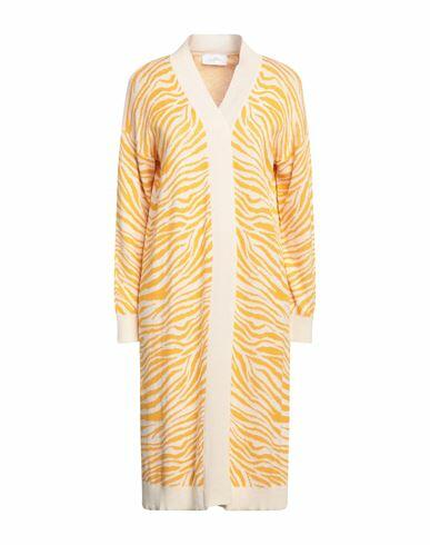 Soallure Woman Cardigan Ocher Viscose, Cotton, Acrylic Cover