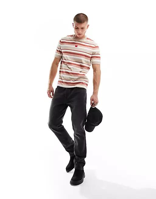 HUGO Diragolino_S stripe t-shirt in beige-Neutral Cover