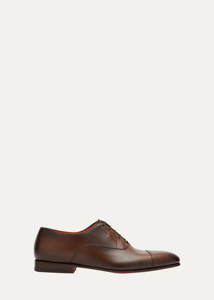 Santoni Men's Dole Cap Toe Leather Oxfords Cover