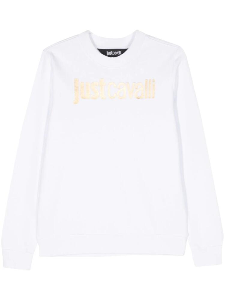 Just Cavalli logo-print cotton sweatshirt - White Cover