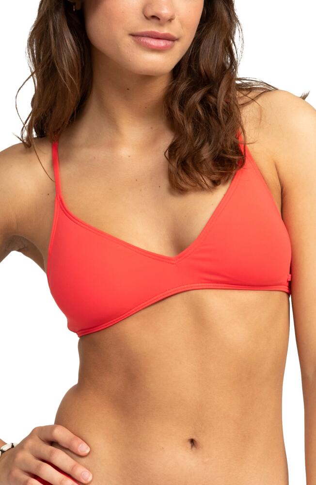 Roxy Beach Classics Athletics Triangle Bikini Top in Hibiscus Cover