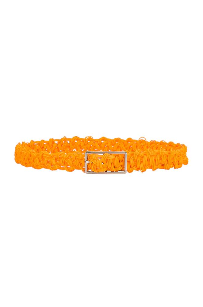 Bottega Veneta Rubber Intreccio Crochet Belt in Orange Cover