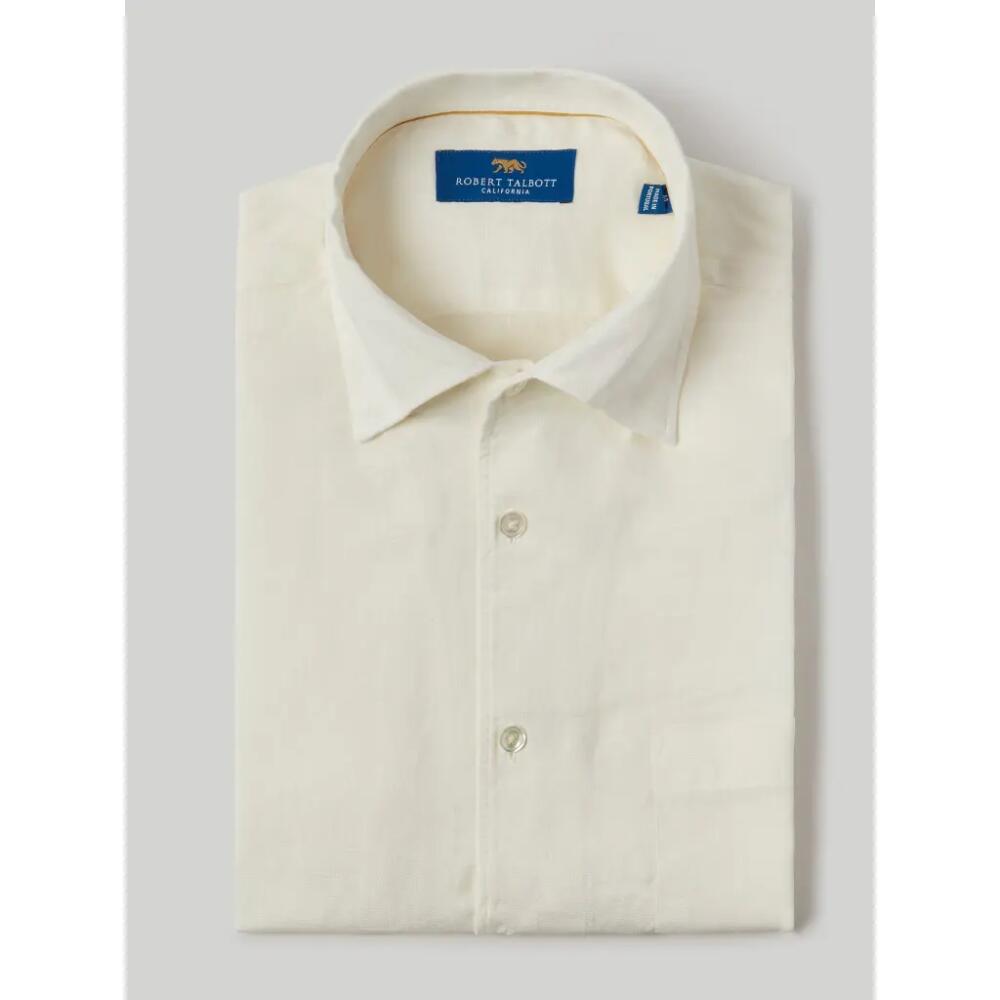 Robert Talbott Morgan Short Sleeve Linen Shirt in White Cover