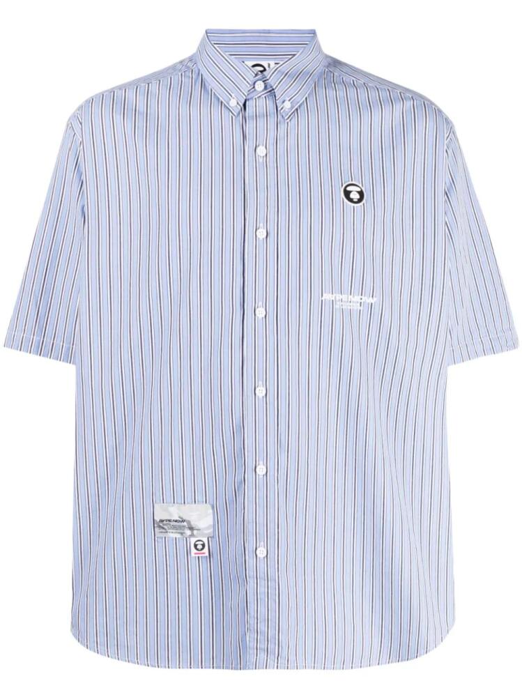 AAPE BY *A BATHING APE® striped short-sleeve shirt - Blue Cover