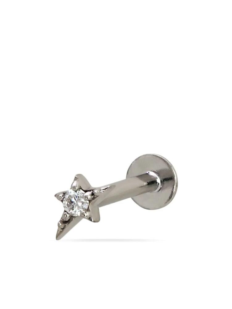 Lark & Berry 14kt white gold mini Shooting Star diamond stud earring - Silver Cover