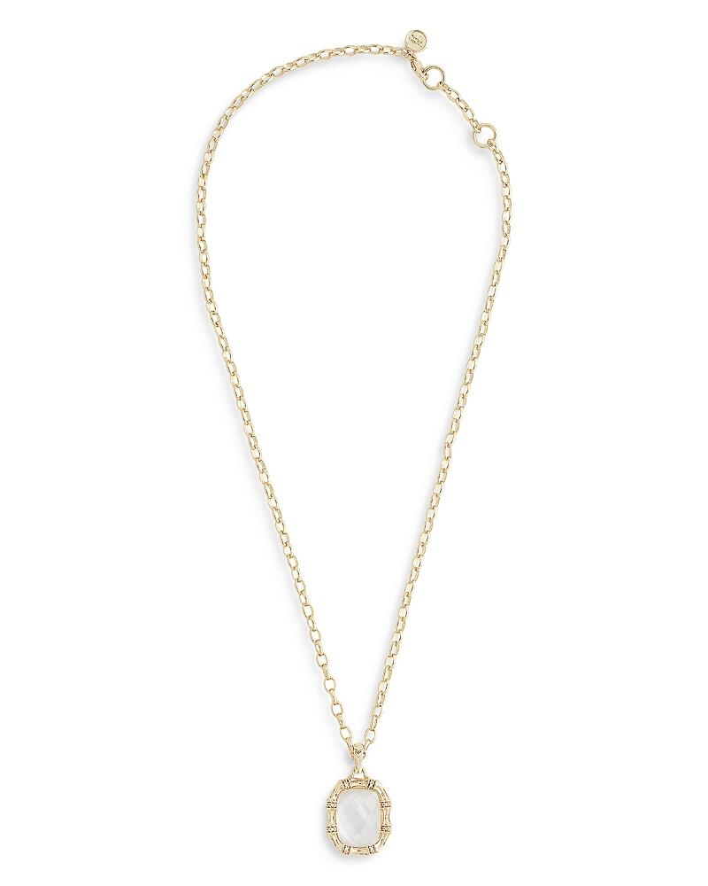 Anabel Aram Bamboo White Stone Pendant Necklace in 18K Gold Plated, 18- 20 Cover