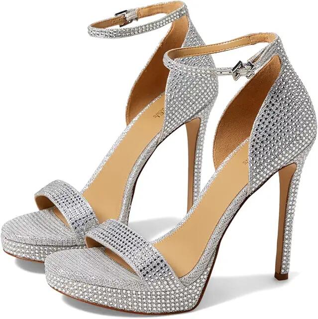 MICHAEL Michael Kors Jordyn Platform Sandal (Silver) Women's Shoes Cover