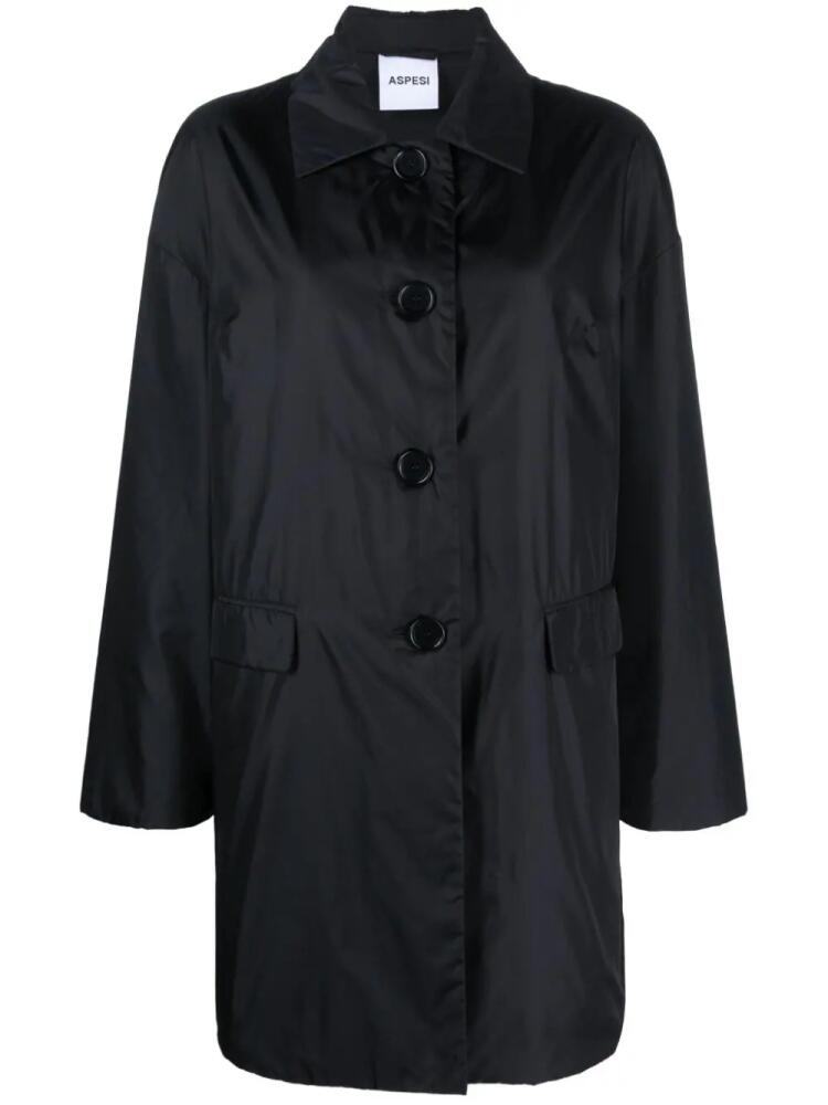 ASPESI buttoned-up padded trench coat - Black Cover