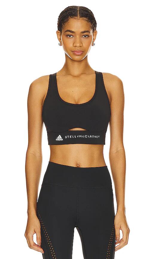 adidas by Stella McCartney Truestrength Yoga Medium Support Sports Bra in Black Cover