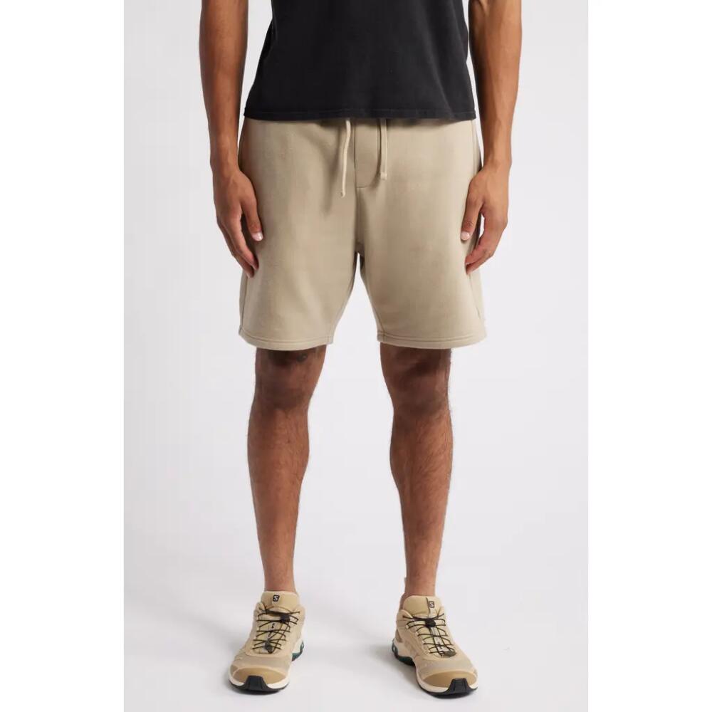 Zella Cloud Fleece Shorts in Tan Aluminum Cover