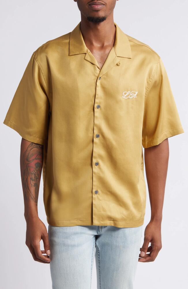 PacSun Echo Park Embroidered Lyocell Camp Shirt in Gold Cover