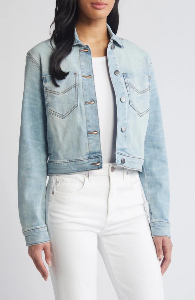 KUT from the Kloth Lara Crop Denim Trucker Jacket in Cultivate Cover