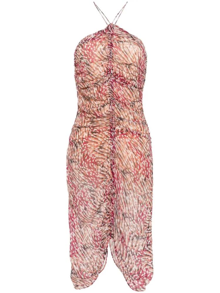 MARANT ÉTOILE Valdi animal-print midi dress - Pink Cover