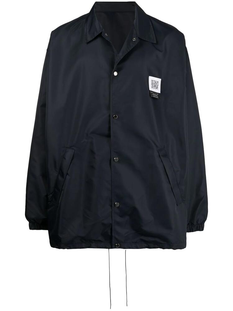 Fumito Ganryu logo patch shirt jacket - Blue Cover