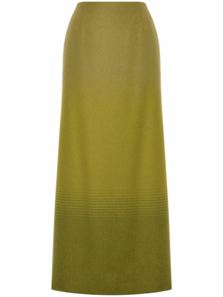 Alberta Ferretti striped virgin wool maxi skirt - Green Cover