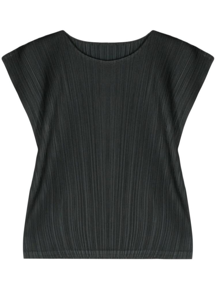 Pleats Please Issey Miyake plissé satin blouse - Grey Cover