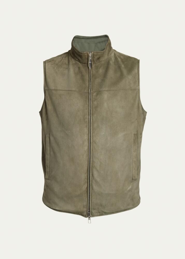 Loro Piana Men's Marlin Suede and Nylon Reversible Vest Cover