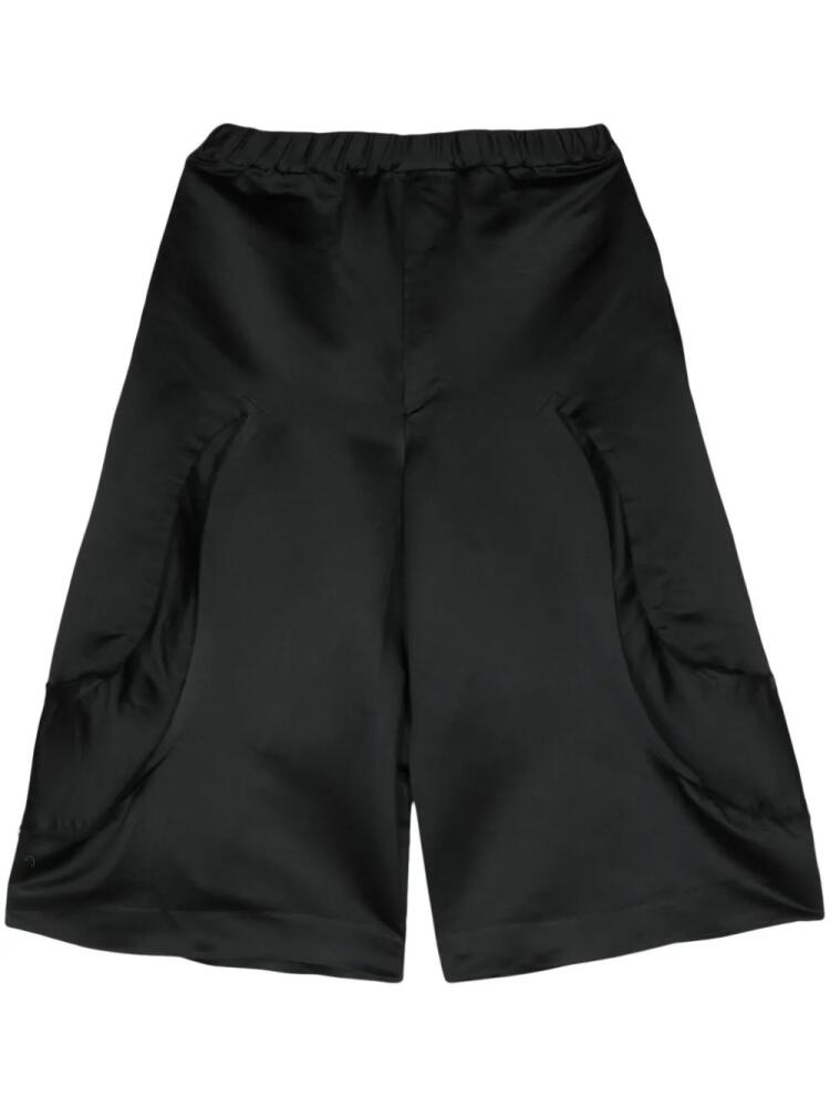 Black Comme Des Garçons deconstructed satin cropped trousers Cover