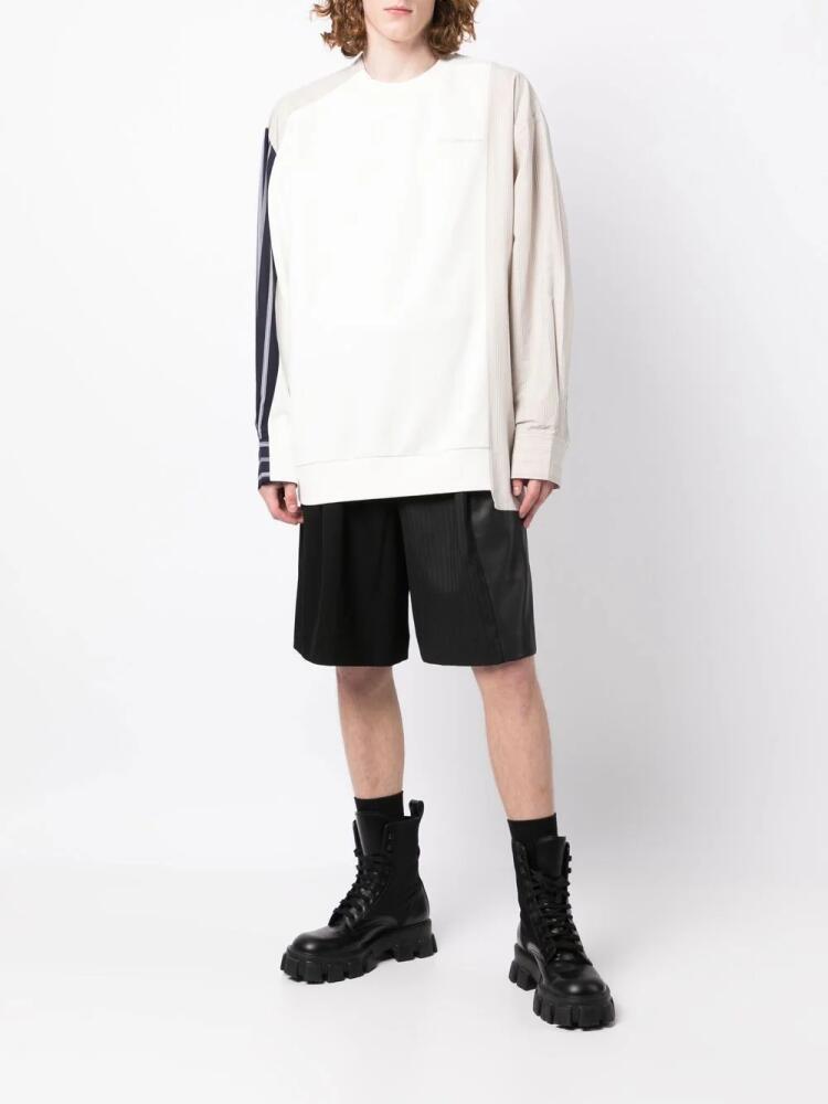 Feng Chen Wang shirt-panelled sweatshirt - Neutrals Cover