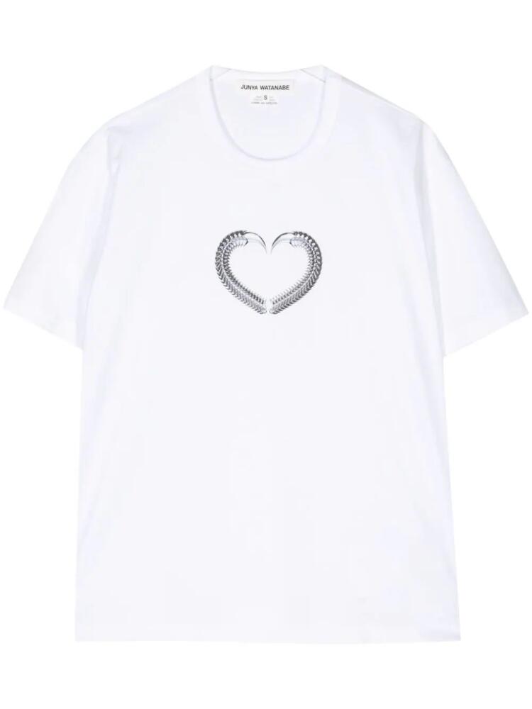 Junya Watanabe graphic-print cotton T-shirt - White Cover