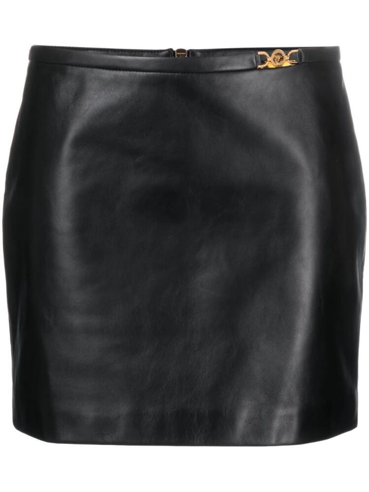 Versace zip-up leather miniskirt - Black Cover