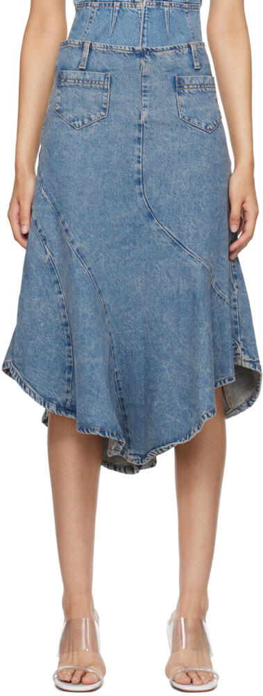 Gimaguas Blue Diana Denim Midi Skirt Cover