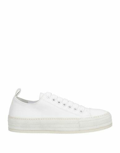 Ann Demeulemeester Woman Sneakers White Textile fibers, Soft Leather Cover