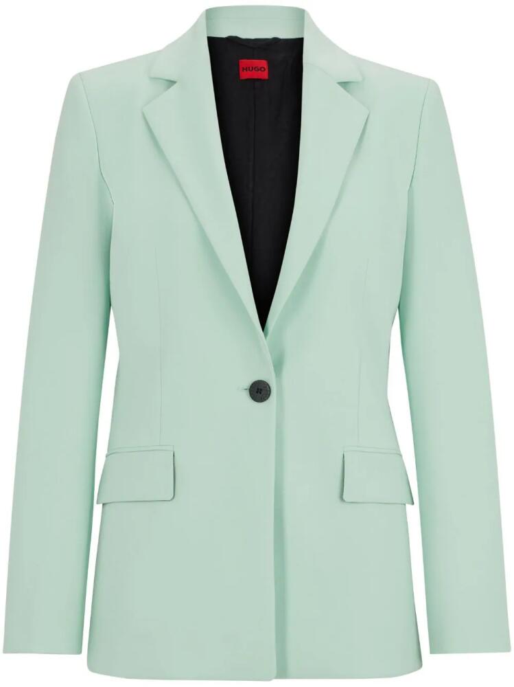 HUGO logo-patch blazer - Green Cover