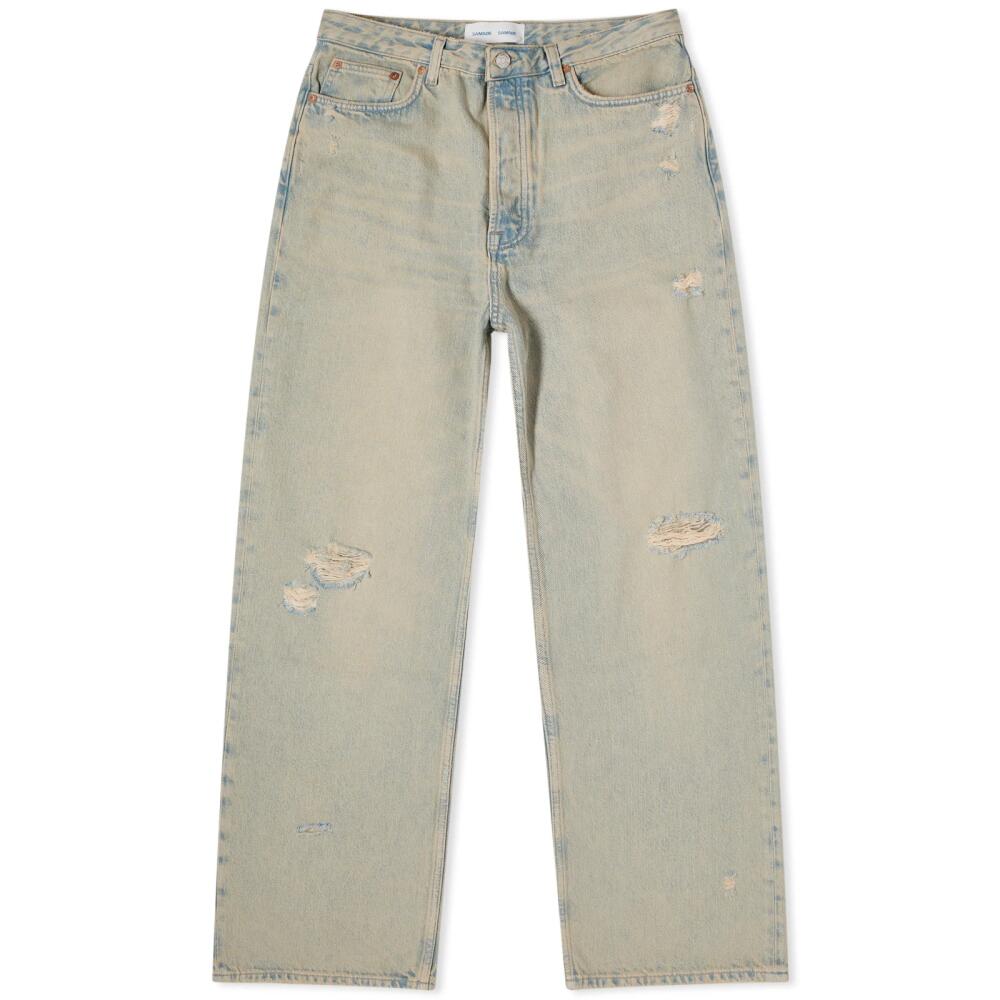 Samsøe Samsøe Women's Shelly Distressed Jeans in Khaki Dust Break Cover