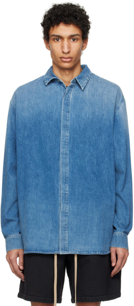 Fear of God Blue Faded Denim Shirt Cover