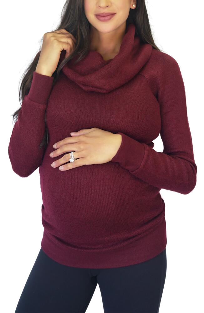 Ingrid & Isabel Cowl Neck Maternity Sweater in Tawny Port Cover