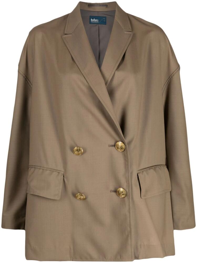 Kolor double-breasted wool blazer - Brown Cover