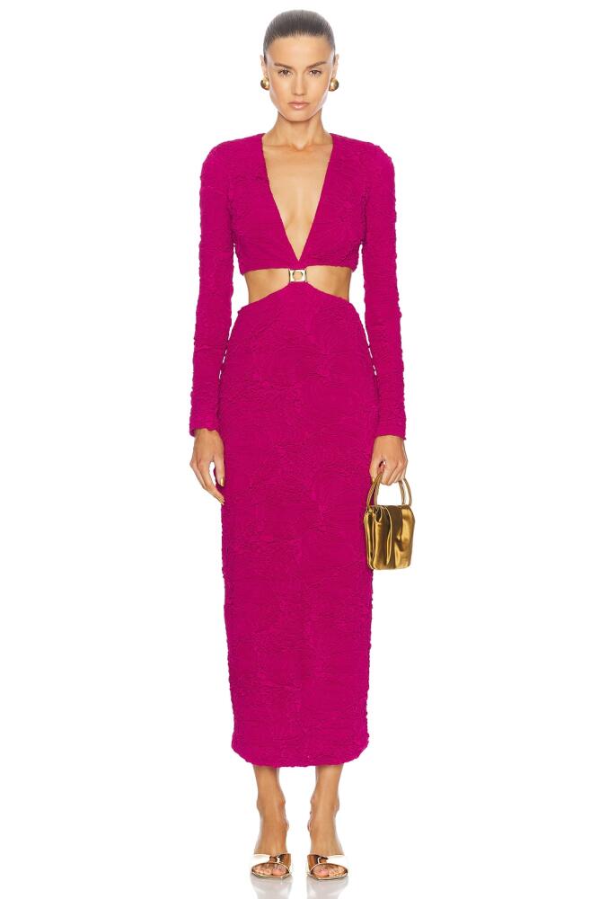 PatBO Jacquard Cut-Out Maxi Dress in Pink Cover