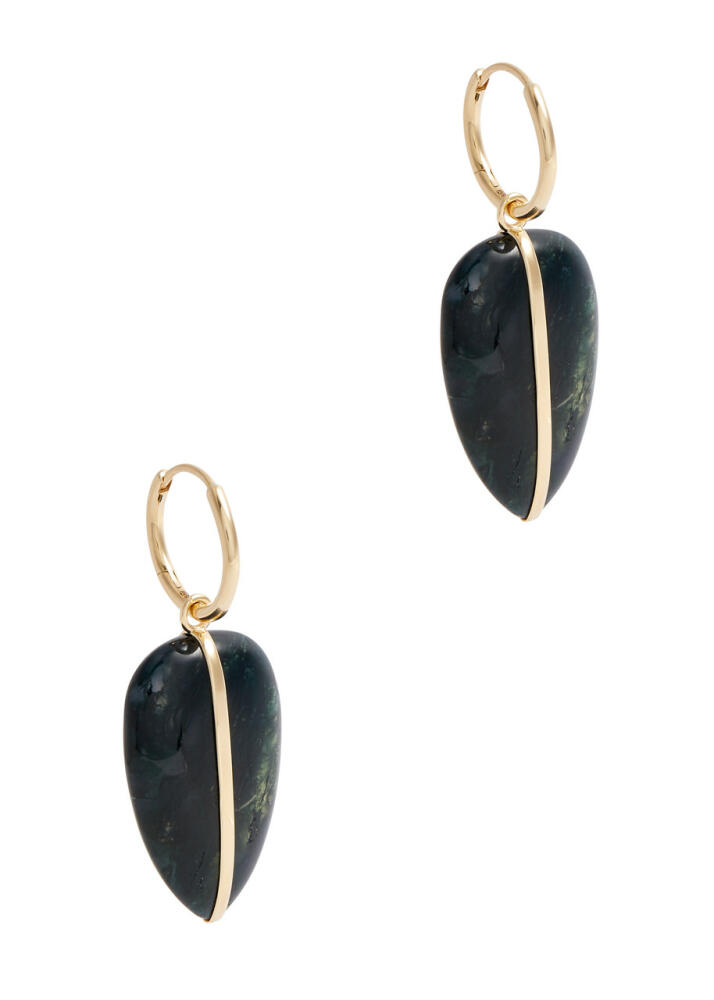 BY Pariah Pebble Large 14kt Gold Hoop Earrings - Green Cover