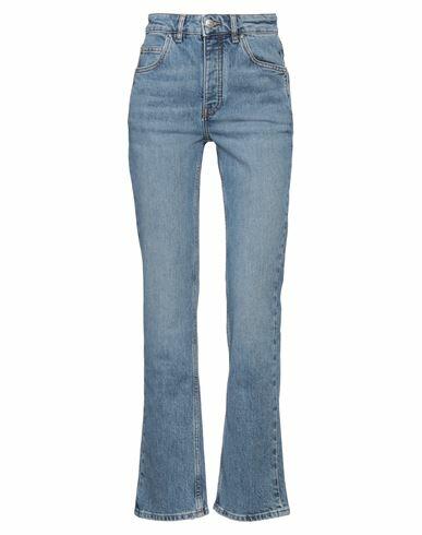 Maje Woman Jeans Blue Cotton, Elastane Cover