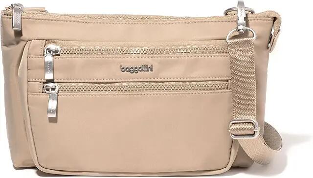 Baggallini Pocket Belt Bag Waist Pack And Crossbody (Taupe Twill) Cross Body Handbags Cover