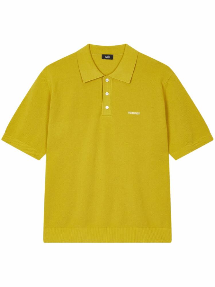 STUDIO TOMBOY logo-embroidered cotton polo shirt - Yellow Cover