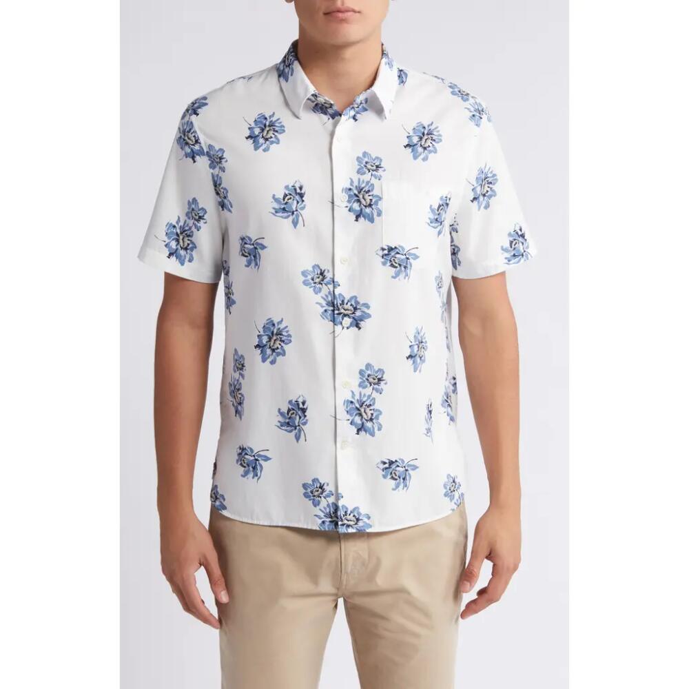 Vince Floral Short Sleeve Button-Up Shirt in Classic Cream/Nocturne Cover