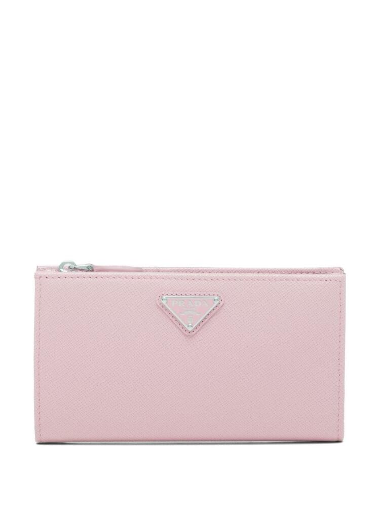 Prada large triangle logo wallet - Pink Cover