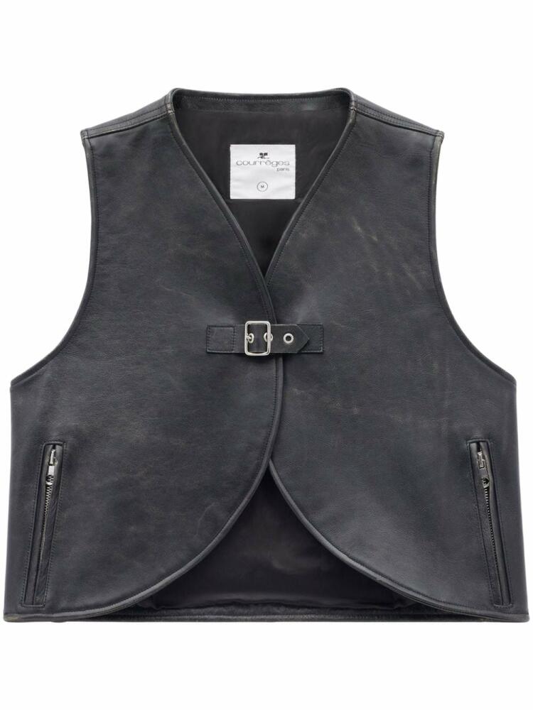 Courrèges Ellipse leather vest - Black Cover