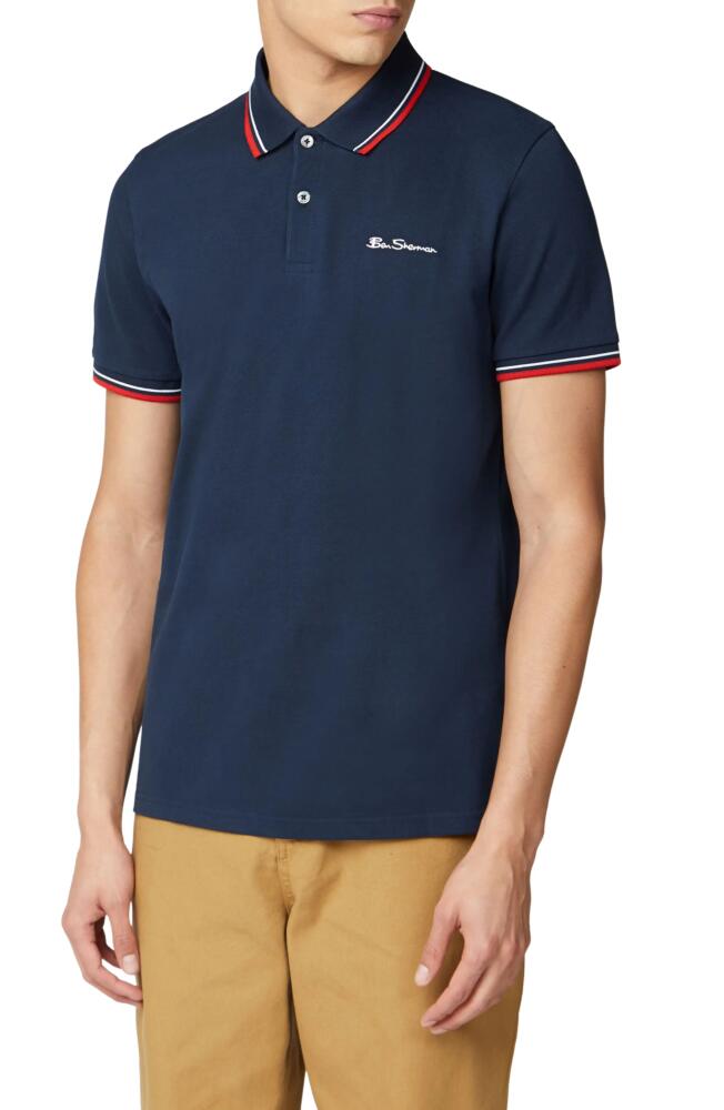 Ben Sherman Stripe Polo in Dark Navy Cover