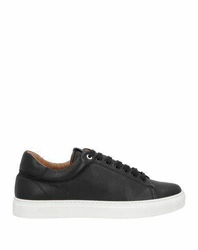 Pollini Man Sneakers Black Leather Cover