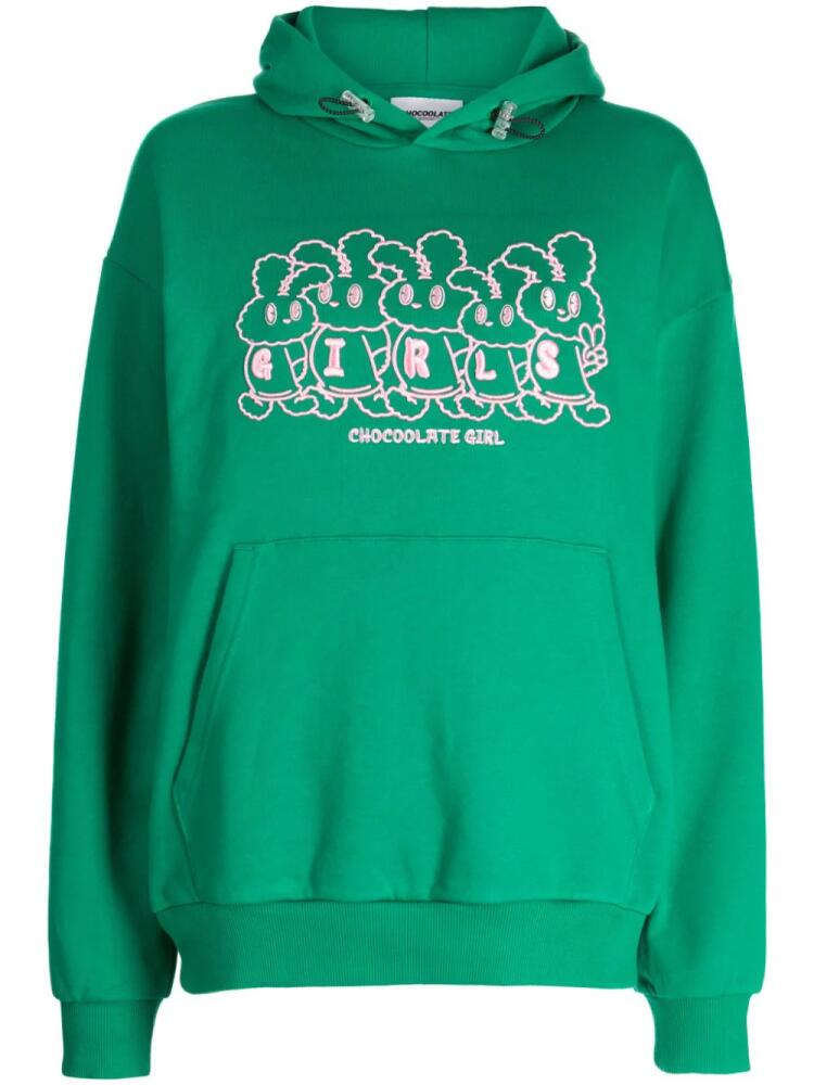 CHOCOOLATE logo-print cotton hoodie - Green Cover