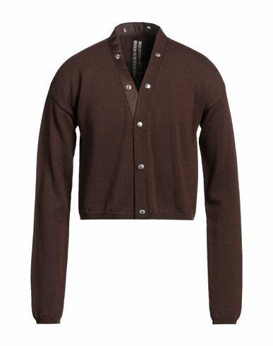 Rick Owens Man Cardigan Cocoa Virgin Wool Cover