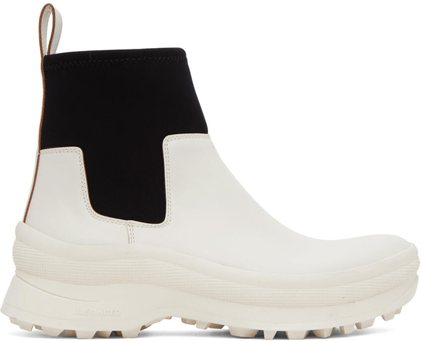 Jil Sander White Leather Chelsea Boots Cover