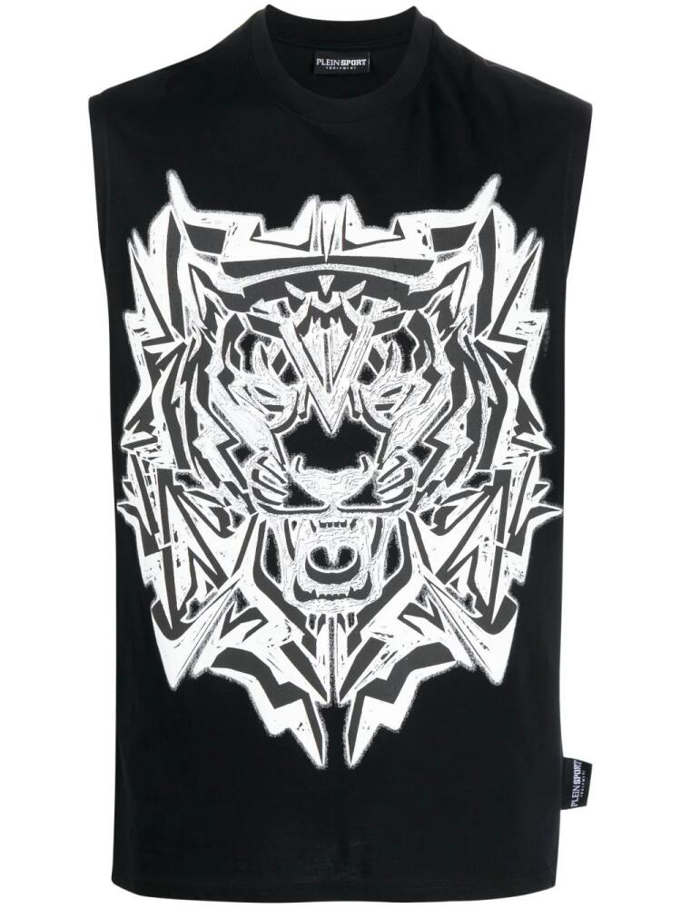 Plein Sport Thunder Tiger cotton tank top - Black Cover