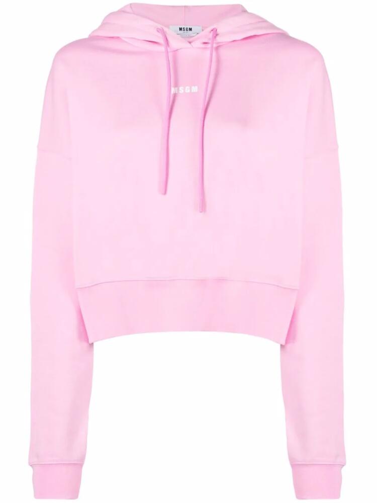 MSGM logo-print hoodie - Pink Cover