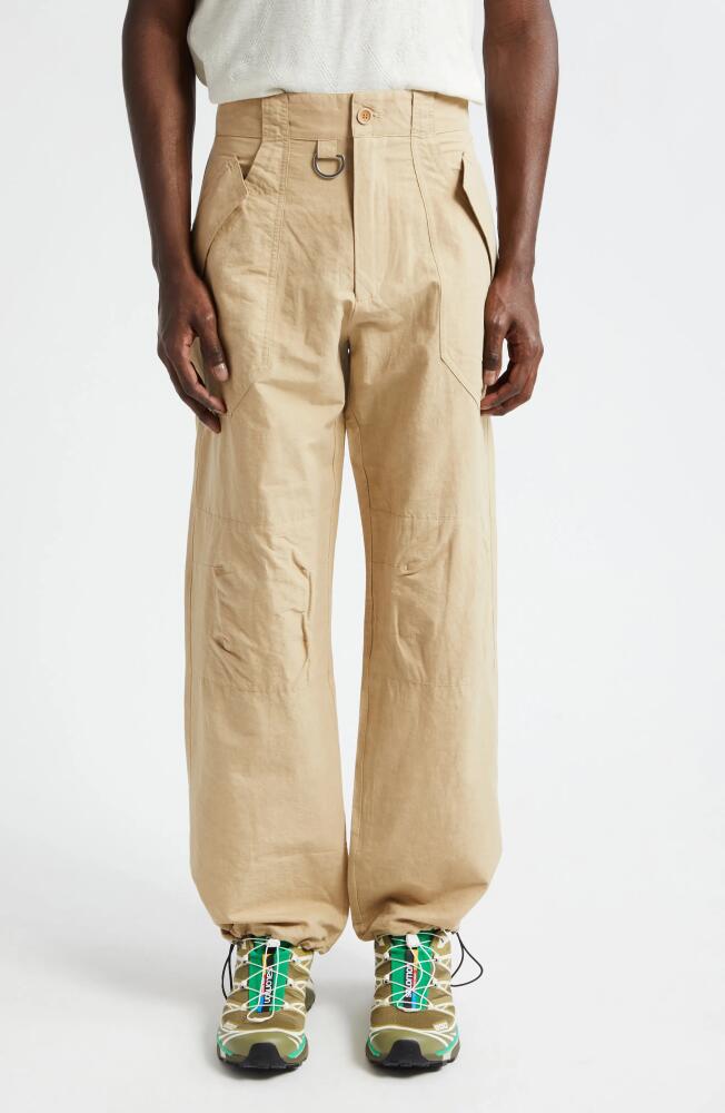 RANRA Stymir Cotton Blend Utility Pants in Beige Cover