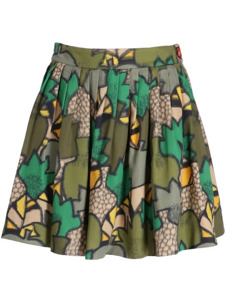 Kenzo camouflage-print pleated mini skirt - Green Cover